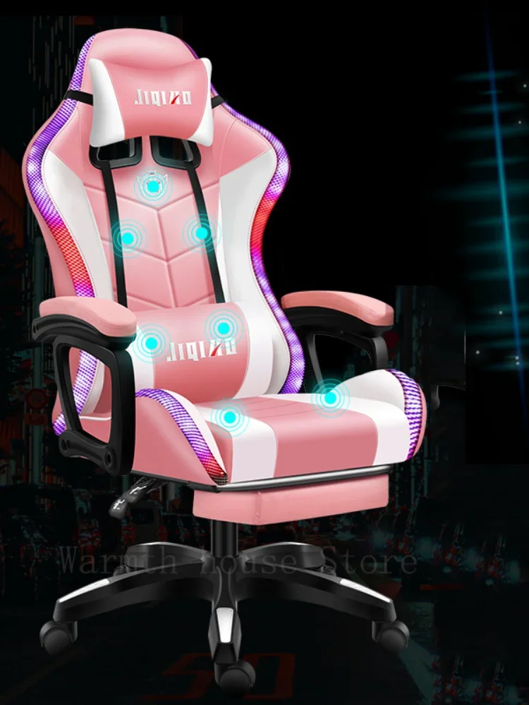 

Pink gaming chair,gamer chair girl Live chair Computer chair,office chair,Computer Seating Racer Recliner PU Leather,2021 New