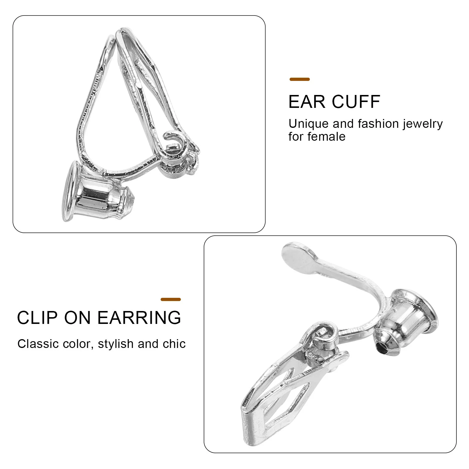 None Pierced Ears Backs Clip Adapter Non-Pierced Earrings Tray DIY Parts Base for