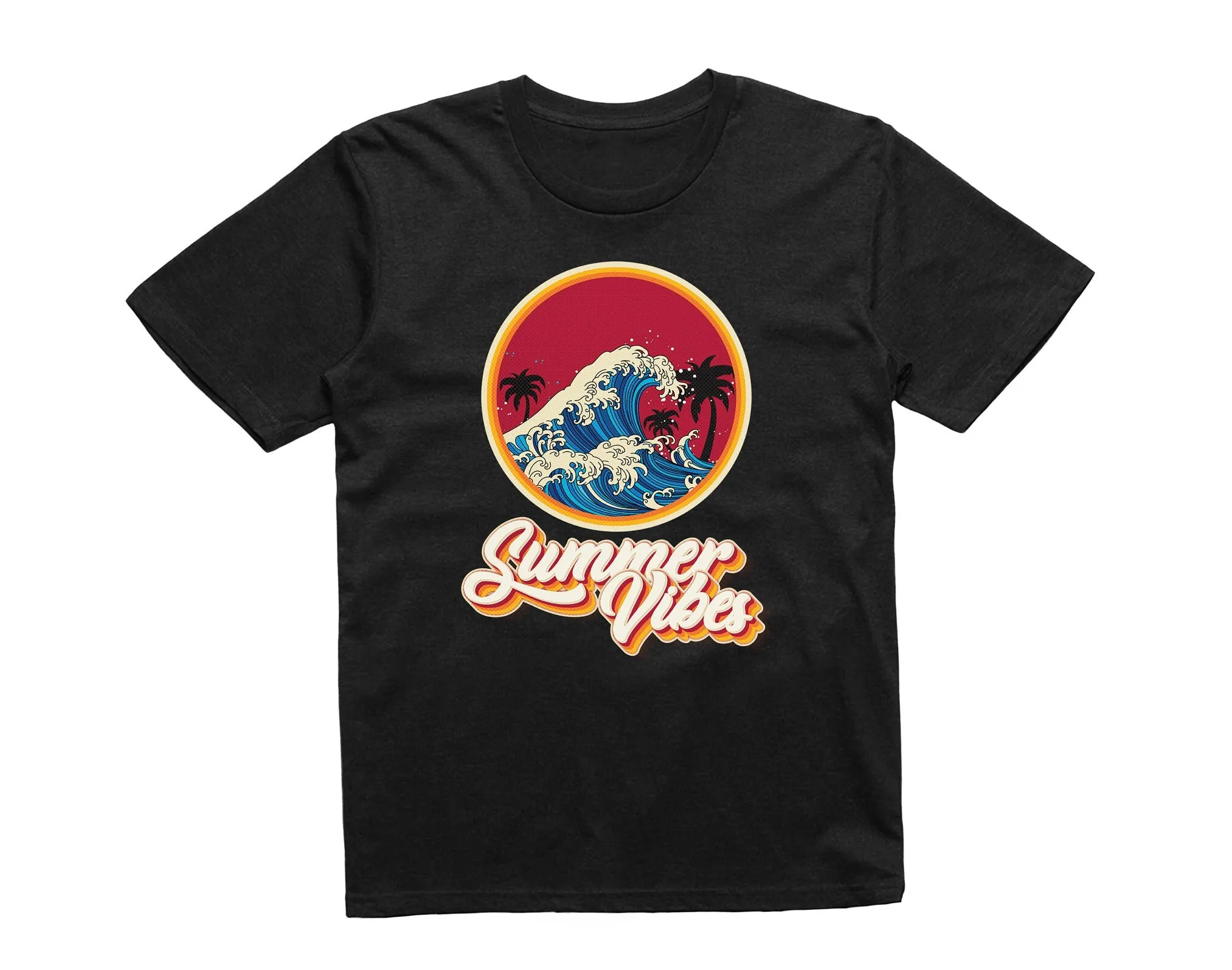 Kids Summer Vibes Holiday Wave Japanese Art Vacation T Shirt