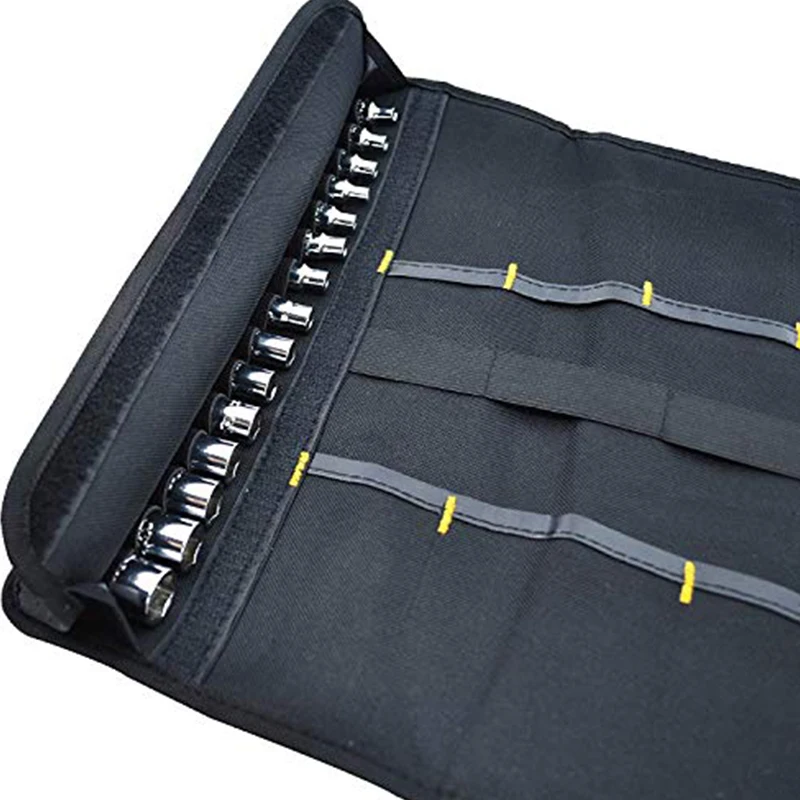 22 Pockets, Tool Roll Storage Box, Wrench Screwdriver Pliers Socket Canvas Bag, Eelectrician Men Use Storage Bag