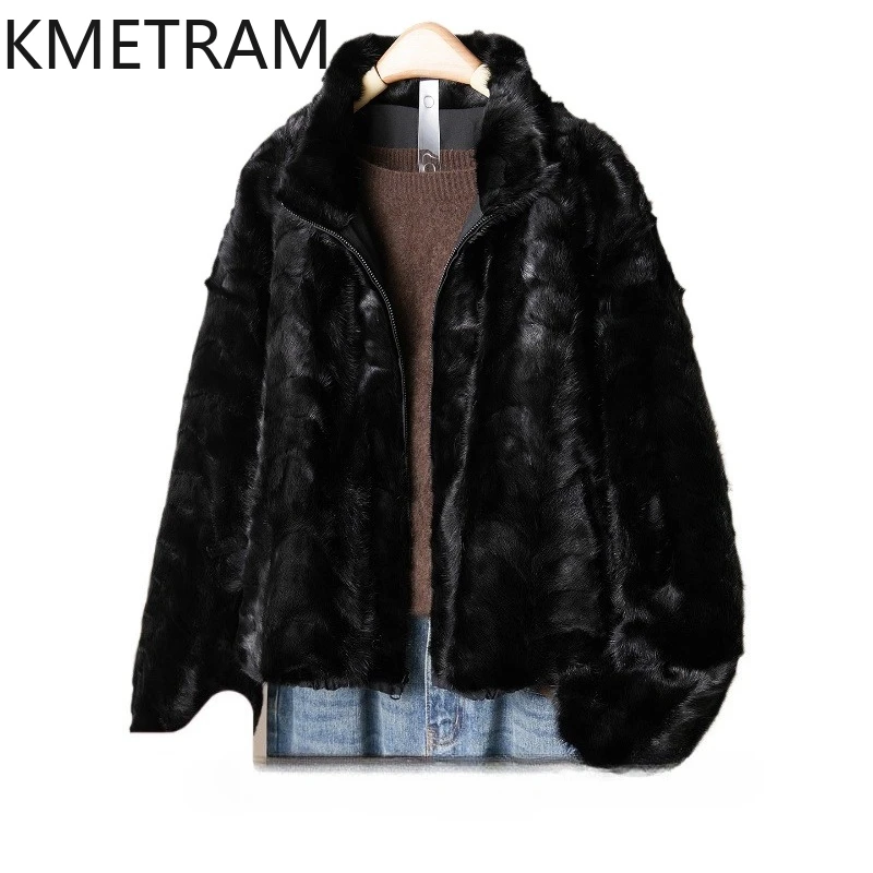 

KMETRAM Natural Mink Fur Jacket Black Double-Sided Fur Coat Short Ladies Winter Coats and Jackets 2025 Woman Clothing ropa mujer