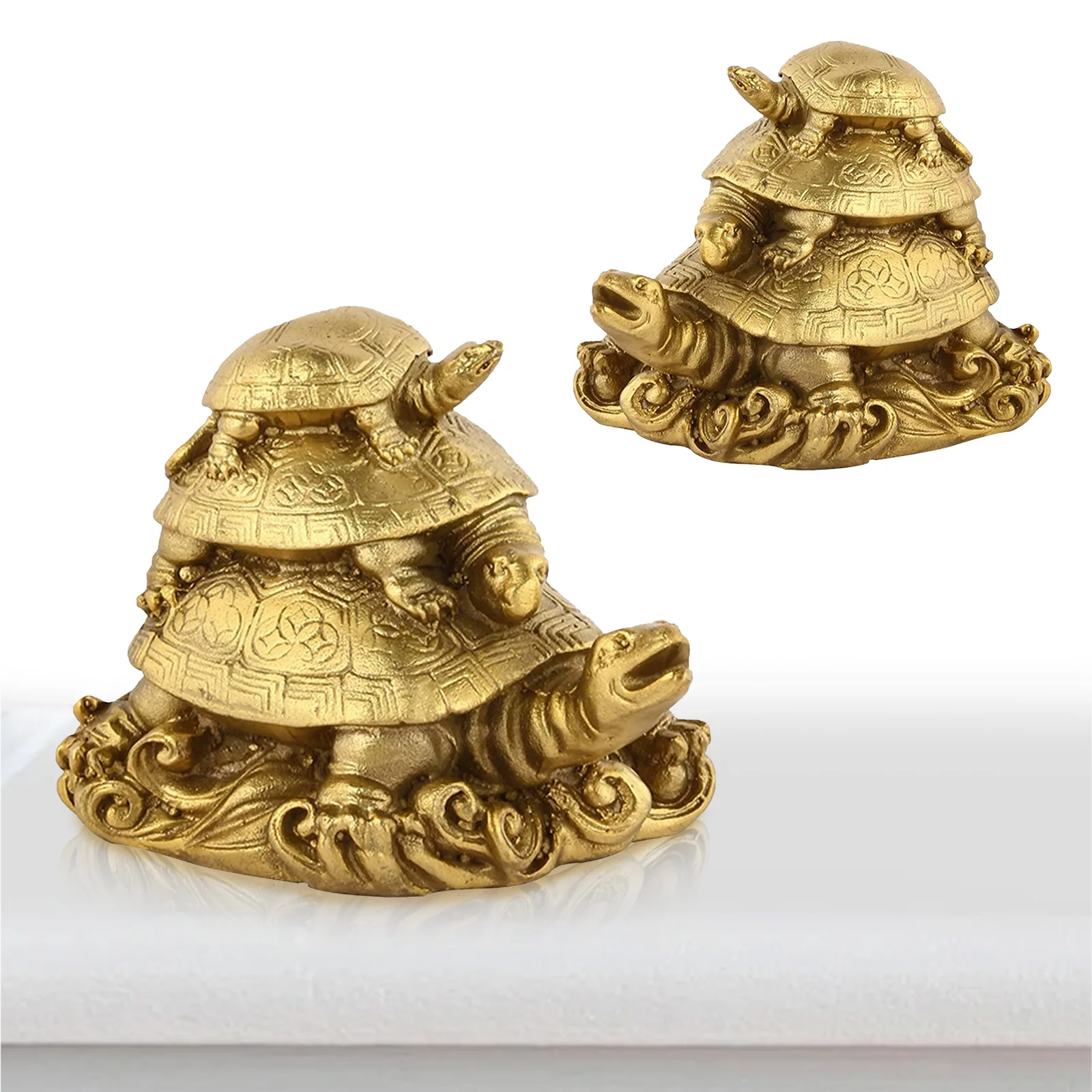 Pyrite Stone Turtle Figurine Birthday Gift Brass Turtle Figurine Pyrite Tortoise Inspired Decor for Living Room Table Display