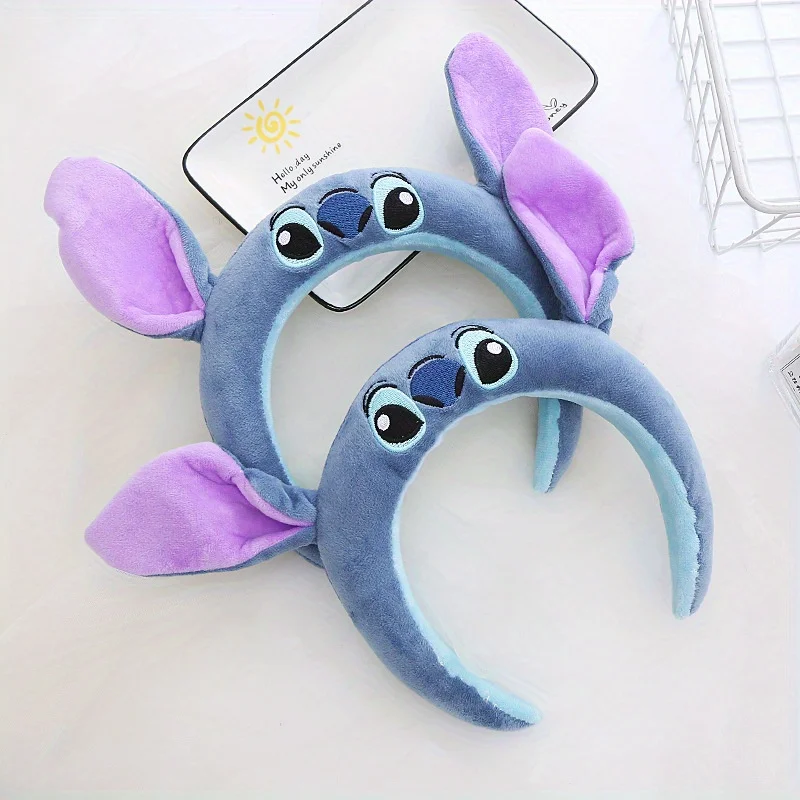 

Disney Stitch Plush Headband Anti-Slip Cute Kawaii for Girls Daily Wear Makeup & Face Washing Decorative Gift