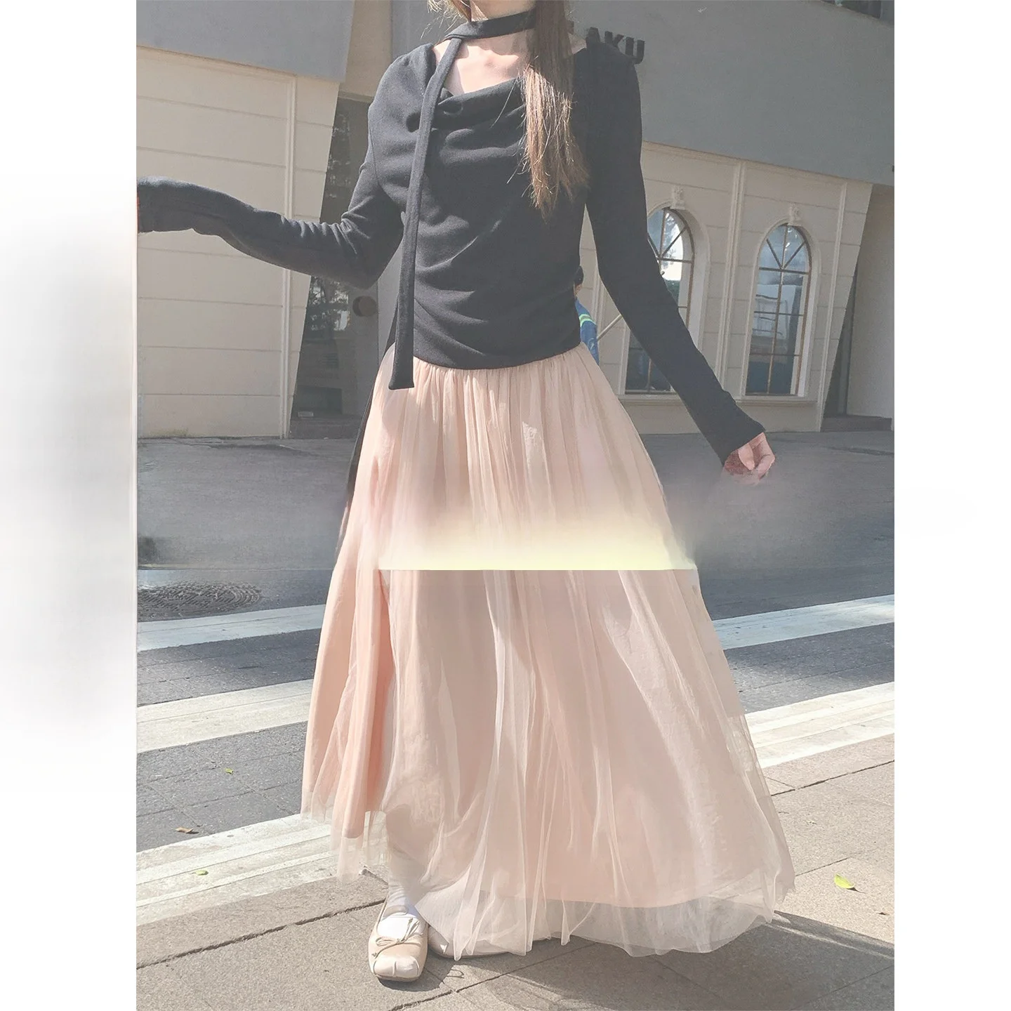 

Hollyii Women's High Waist Pants And Skirts Collection Korean Style Button Detail Versatile for Daily Travel Work Dates