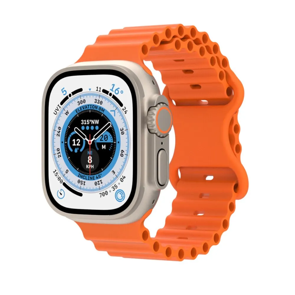 Silicone Ocean Strap for Apple Watch Ultra Band 49mm Bracelets for IWatch Series image 3