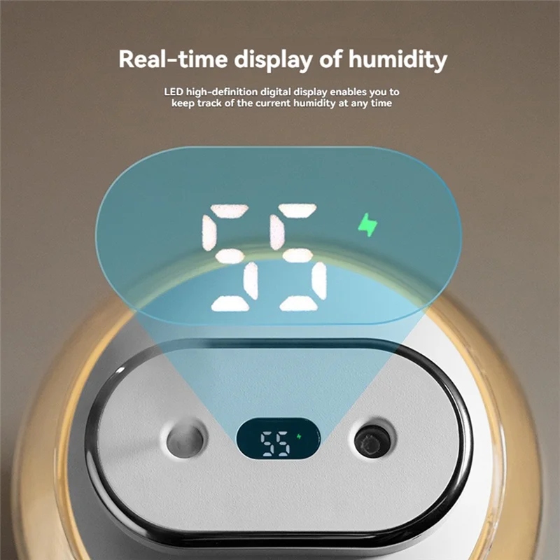 مرطب فوهة مزدوجة A66Z سعة 2 لتر مع عرض الرطوبة قابل للتعديل 3 سرعات للمنزل وغرفة النوم والمكتب