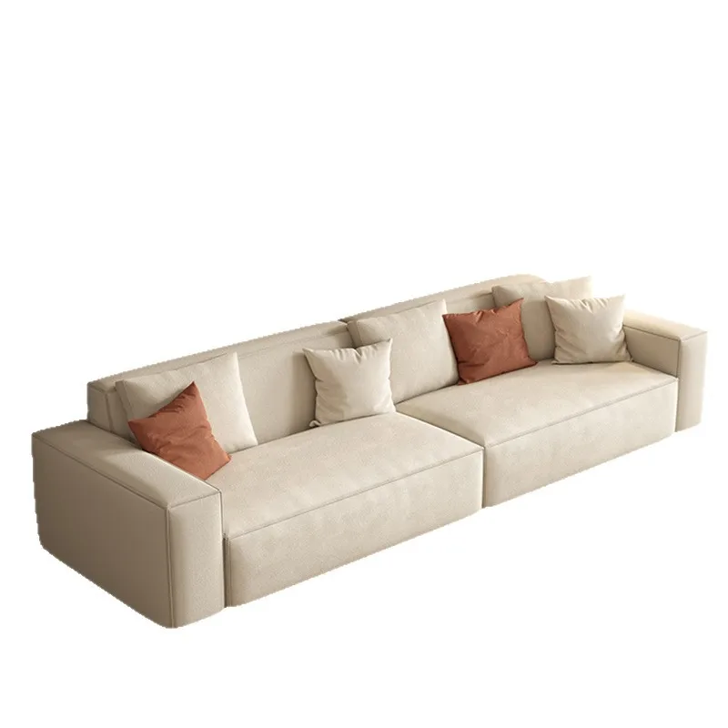 

Italian cat scratching leather sofa, small apartment straight row light luxury ecological leather sofa