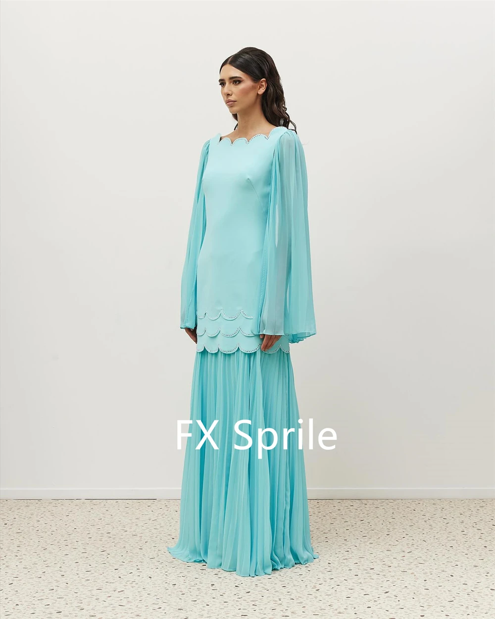 Sukienki wieczorowe z szyfonu na zamówienie, proste, modne, z długim rękawem, sukienki na powrót do szkoły, eleganckie, z trenem, na specjalne okazje.