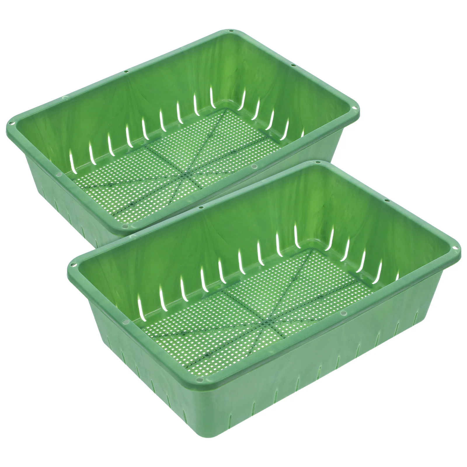 

2 Pcs Seedling Tray Planting Accessory Trays for Pots Sprouting Sprouts Fodder Pp Plants Growing Starter Replaceable Seeds