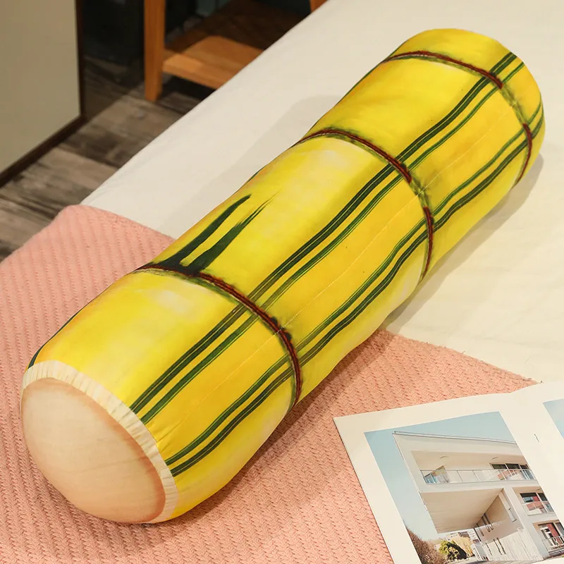 Nuova bambola con cuscino lungo in bambù carino transfrontaliero adatta per dormire a letto, schienale con cuscino, cuscino con morsetto per gamba cilindrico