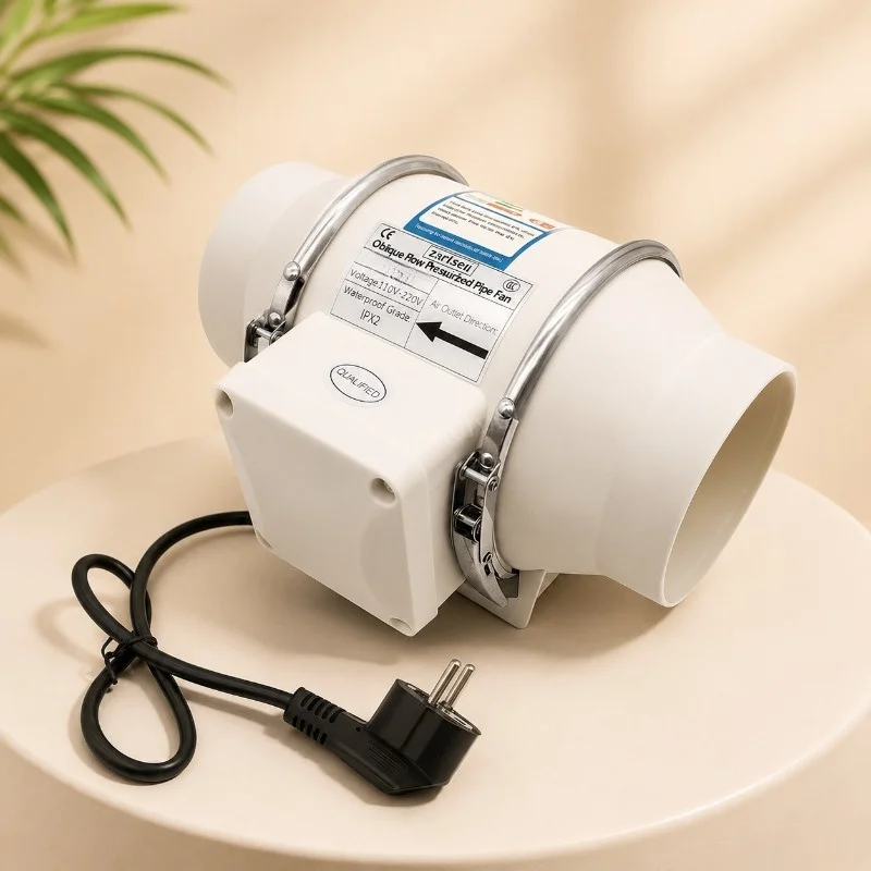 3/4/5/6inch Exhaust Fans Silent Inline Pipe Duct Fan Bathroom Extractor Ventilation Kitchen Toilet Wall Air Clean Ventilator