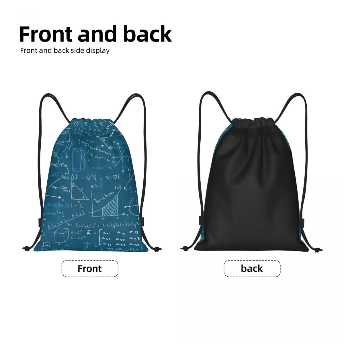 Formulas Mathematics Maths Drawstring Backpack Women Men Sport Gym Sackpack Foldable Science Geek Teacher Gift Training Bag Sack