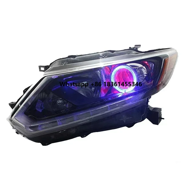 For X-TRAIL 2014-16 LED Headlight assembly DRL daytime running light angel Devil eye halogen Car accessories