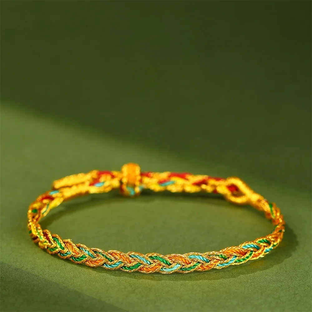 Retro Mehrfarbiges Geflochtenes Seil-Armband für Männer, Einfaches Verstellbares Glücksarmband, Schmuck, Modisches Freizeit-Accessoire – Detail 3