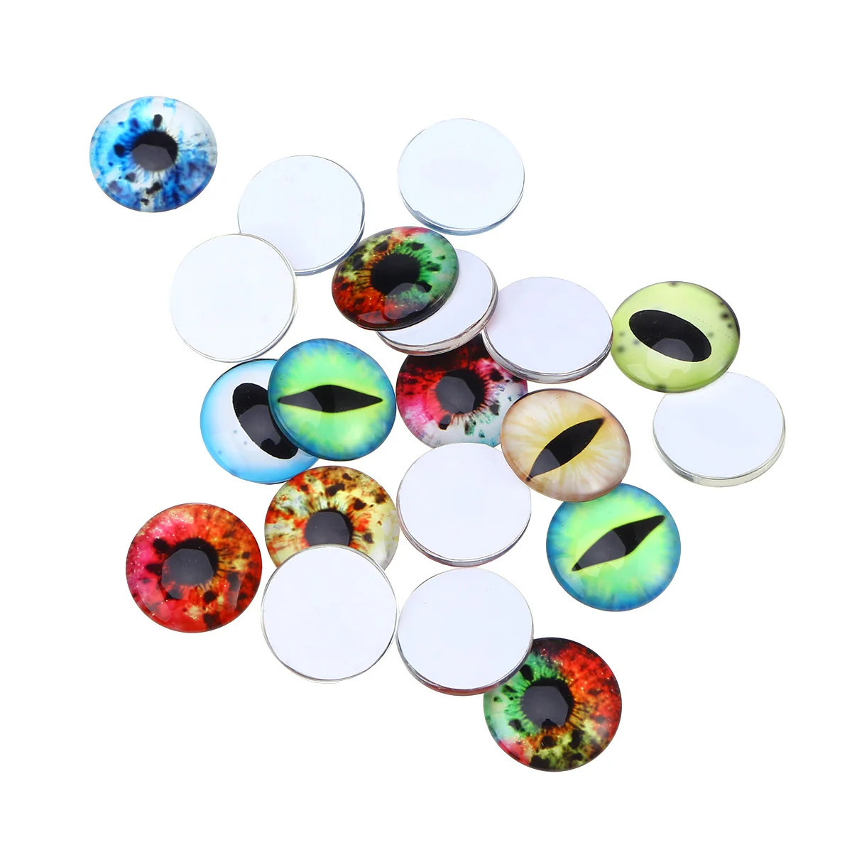 

20Pcs Glass Dome Tiles Mixed Colors Half Round Flat Back Gemstone Mosaic Supplies for Jewelry Making Crafts Decoration