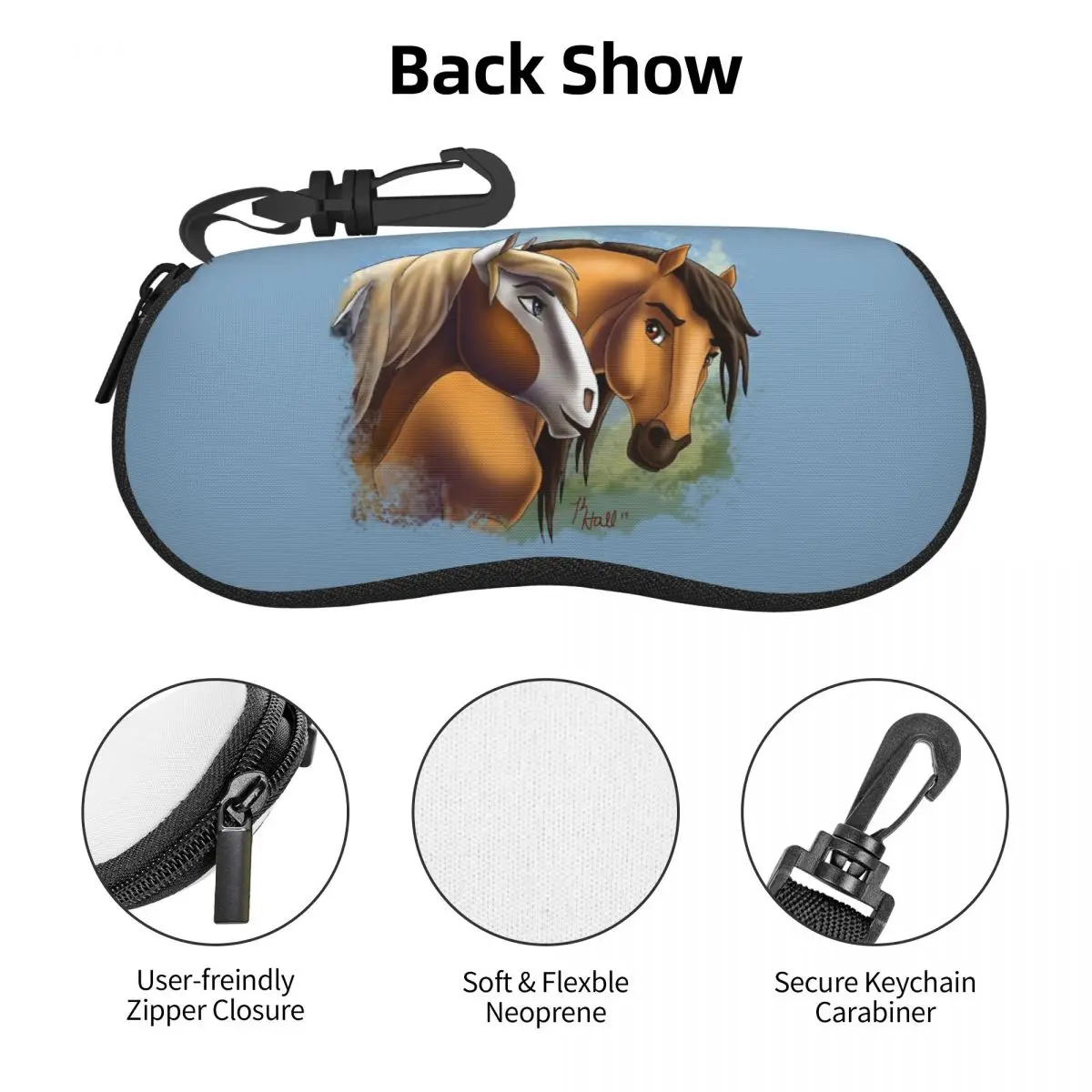 スピリット アンド レイン - 愛が私たちを見つけてくれた シェルメガネケース ポータブルサングラスボックス 女性 男性 ソフトメガネバッグポーチ