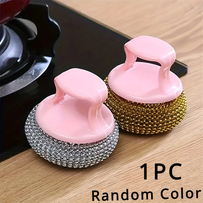 

1PC Stainless Steel Sponges, Scrubbing Scouring Pad, Steel Wool Scrubber for Kitchens, Bathroom and More , Random Color