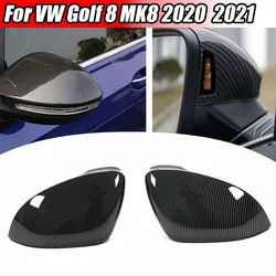 1 Pair For VW Volkswagen Golf 8 MK8 R GTI RLine W/Lane Assist 2020-2022 Side Wing Rearview Mirror Cover Housing Car Accessories