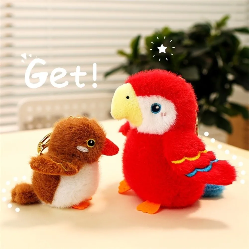 Trendy Cute Bird Adorable Soft Parrot Dolls Pendant Creative Colorful Bag Decoration Birthday Gift