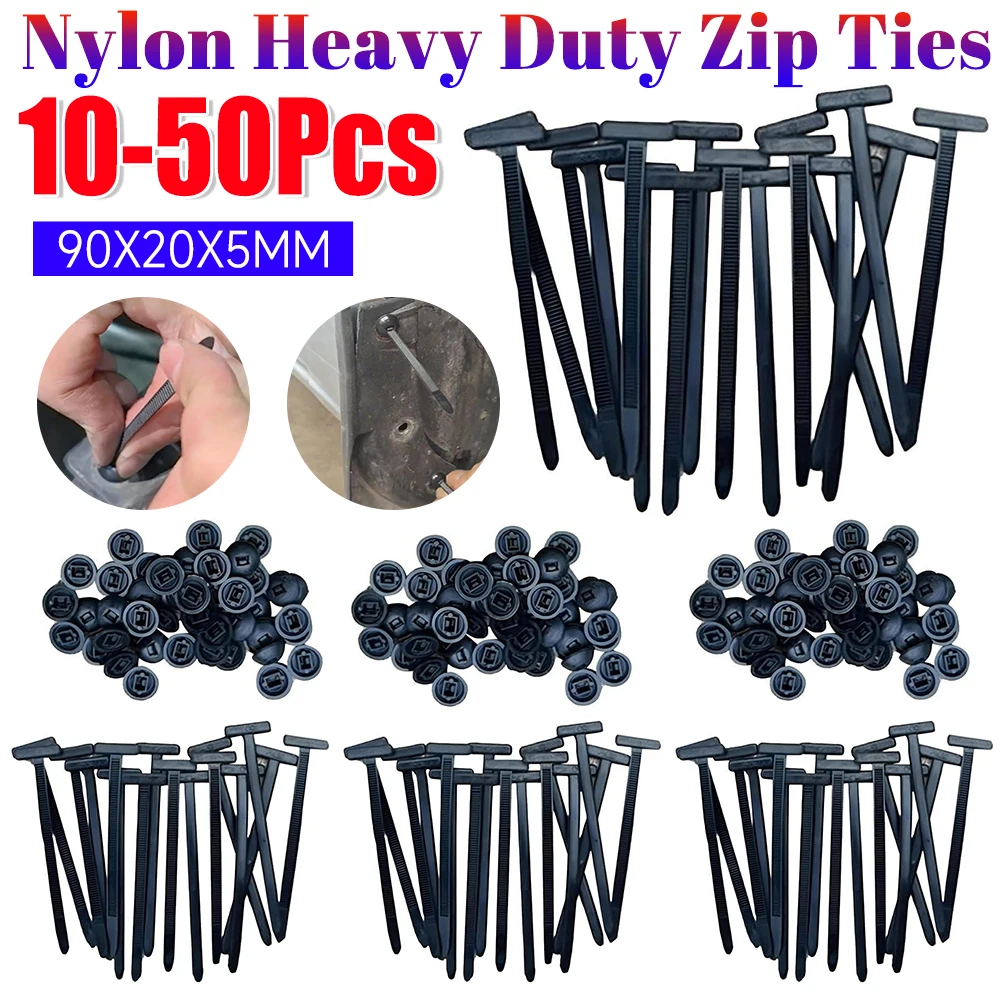 20-100PCS Universal Car Cable Ties Heavy Duty Fasteners For Guard Plate Liner Mud Guard Trunk Water Tank Mesh Cover Installation