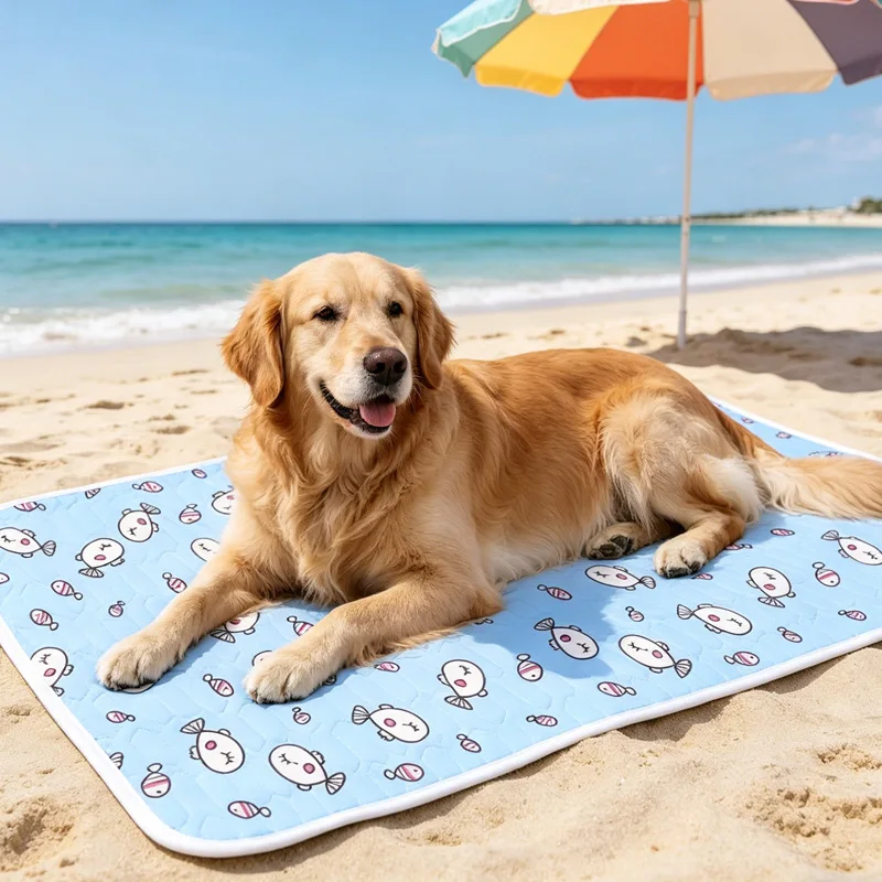 Pet Summer Cooling Latex Pad Cute Cartoon Pattern Cat Dog Sleeping Mat Kennel Ice Silk Cool Mats Floor Sofa Blanket Pet Supplies_voghion.com