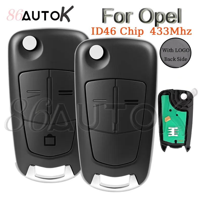 

Flip Car Remote Key Fob For Opel Astra H Corsa D For Vauxhall Zafira B Vectra C Signum 433Mhz ID46 Chip With Logo Smart Car Key