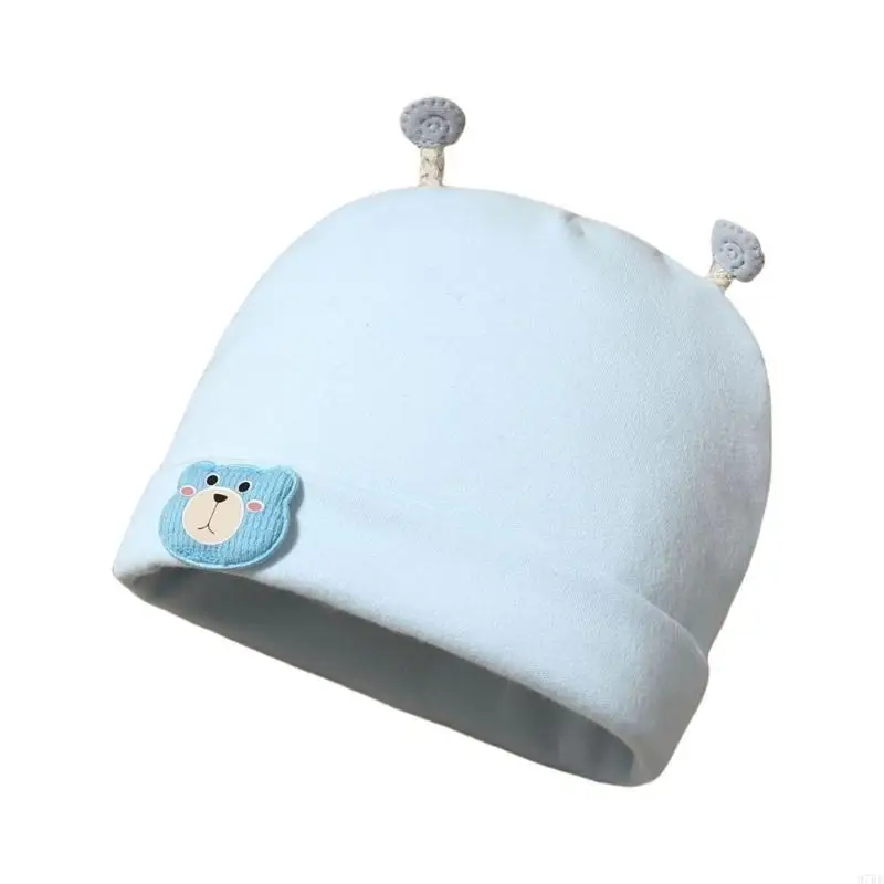 97BE Lovely Baby Hat 2-Layer Breathable Newborns Fetal Caps Fashionable Bonnet Comfortable Headwear for 0 to 3 Month Infant