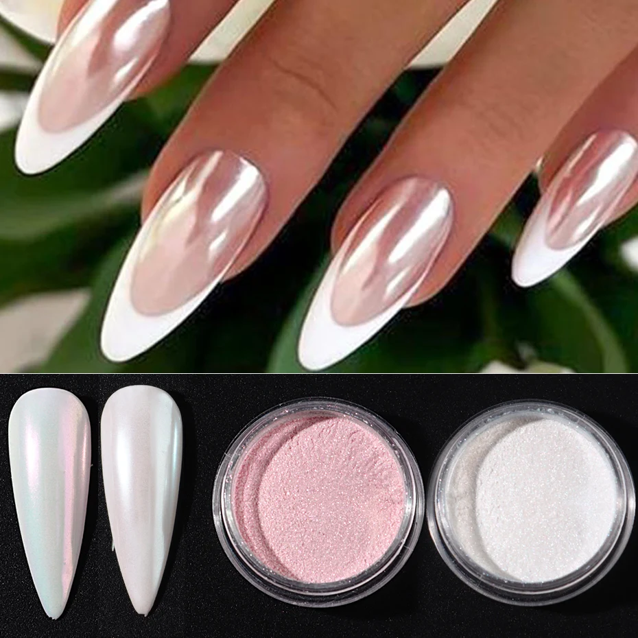 10pcs Set Nail Mermaid Dipping Powder Aurora Effect Iridescent Pigment Nail Art Gel Polish Pearl Dust DIY Manicure Decorations