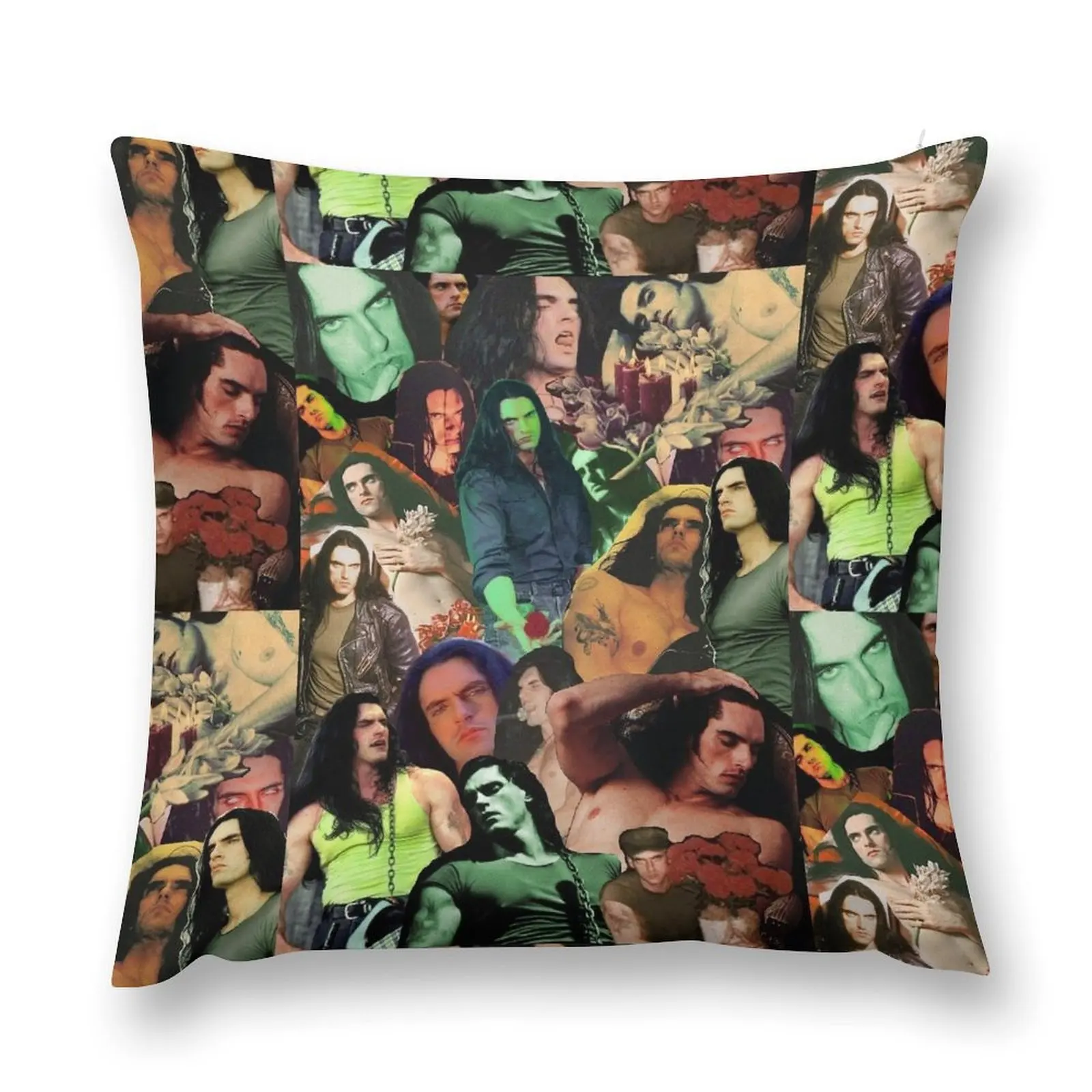 

Type O Negative: Peter Steele Dark Goth Collage Edit II Throw Pillow New year pillow