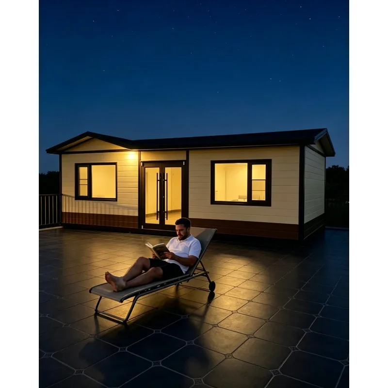 Foldable Container House Prefab Modular Home 20ft Expandable Steel Structure Tiny Home 2 Rooms Site Office Camp Accommodation