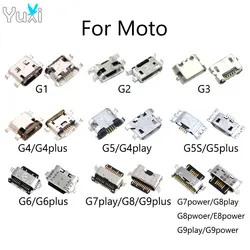 YuXi 10pcs For Motorola Moto G1 G2 G3 G4 G5 G5S Plus G6 G7 Play G8 G9 Power Micro USB Type C Plug Charging Port Connector Socket