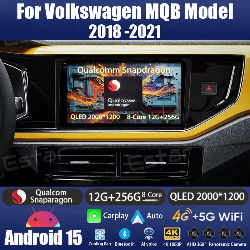 Android 15 Radio del coche para Volkswagen VW MQB POLO VI Jetta MK7 T6 Bora 2018 - 2021 GPS reproductor Multimedia Navi unidad principal estéreo DSP