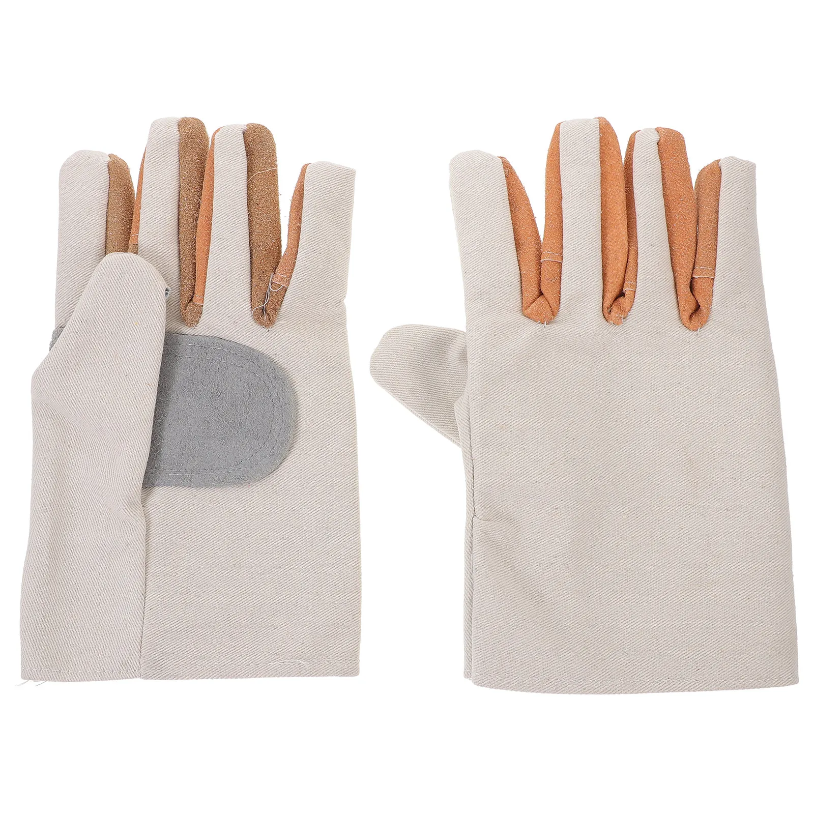

1Pair Premium Cowhide Canvas Heat Resistant Welding Gloves Heavy Duty Anti-Slip Safety Gloves for Men Women Industrial Outdoor