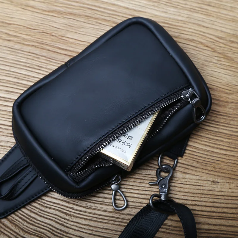 ใหม่หนังผู้ชายกระเป๋าสะพายไหล่เดี่ยวหัวชั้น Cowhide Multifunctional MINI All-Purpose Casual Cross-Body กระเป๋า