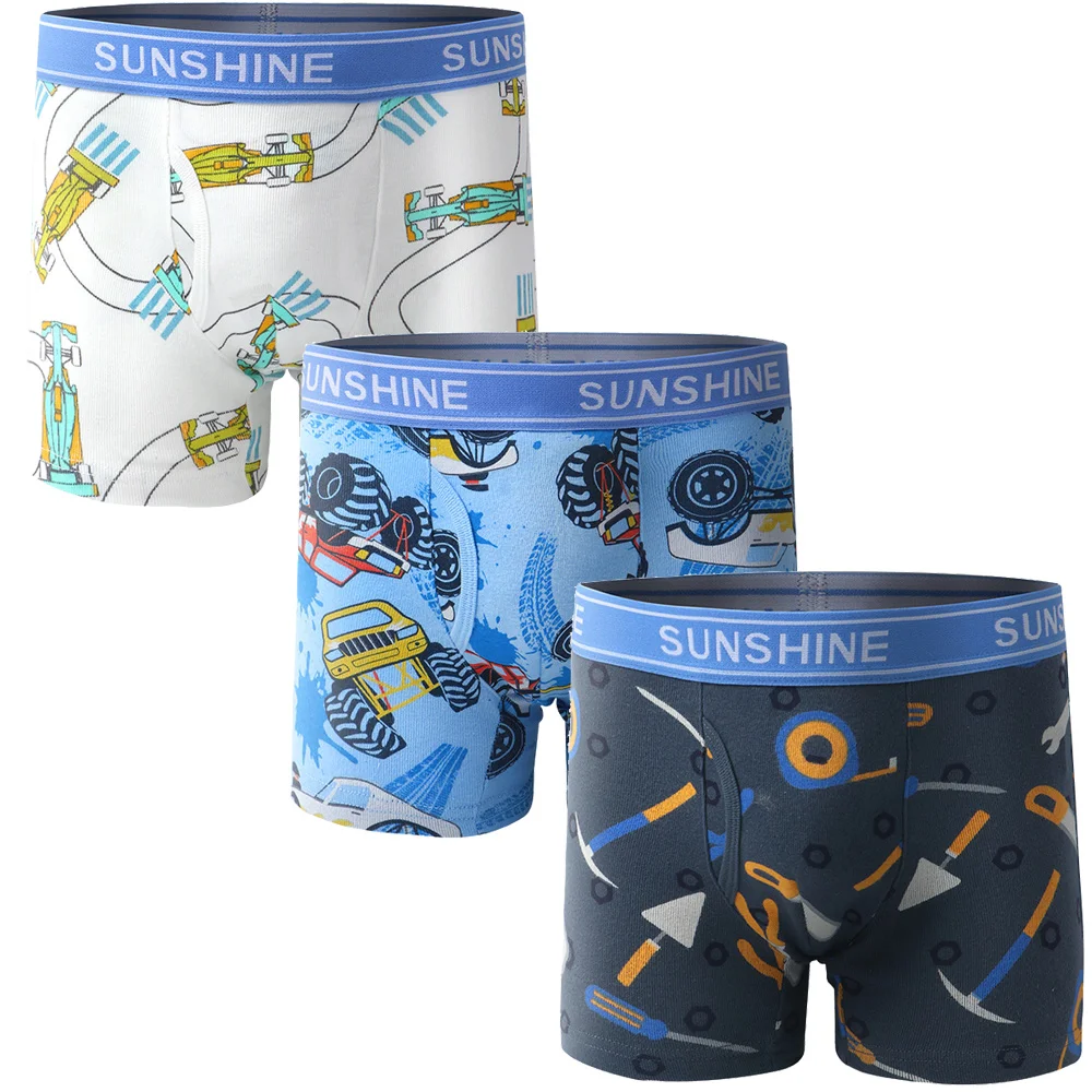1/3/6 pcs Boys Boxer Briefs Sets 2025 New Kids Cotton Underwear Boy Underpants Teenager Dinosaur Print Soft Children Panties