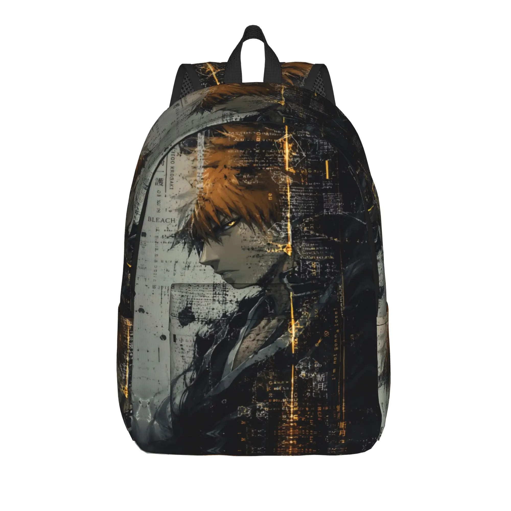 Fashion Ichigo Bleach Anime Backpack  Mochilas Harajuku Design Travel Zipper Closure Rucksack