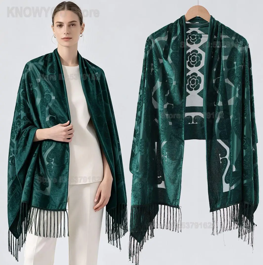 New Women Sheer Tulle Thin Tassel Long Scarf, Spring Autumn Evening Dress Shawl Wrap Elegant Formal Party Cape