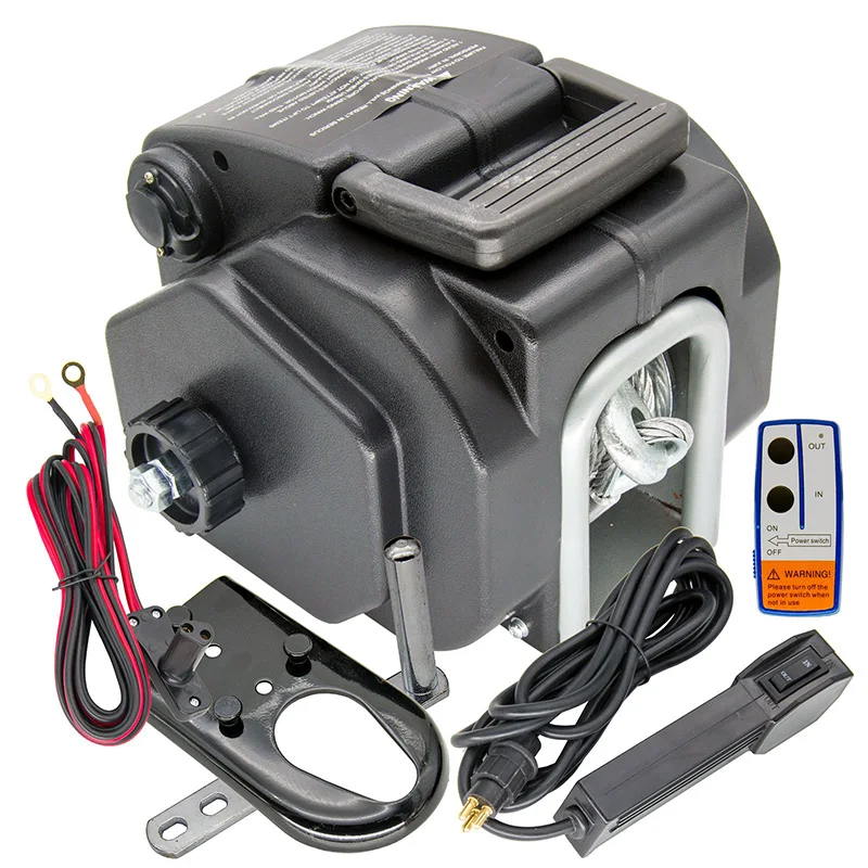 Electric Trailer Winch for Boats up to 5000 lbs Portable Winch Boat Truck Power-in Power-Out