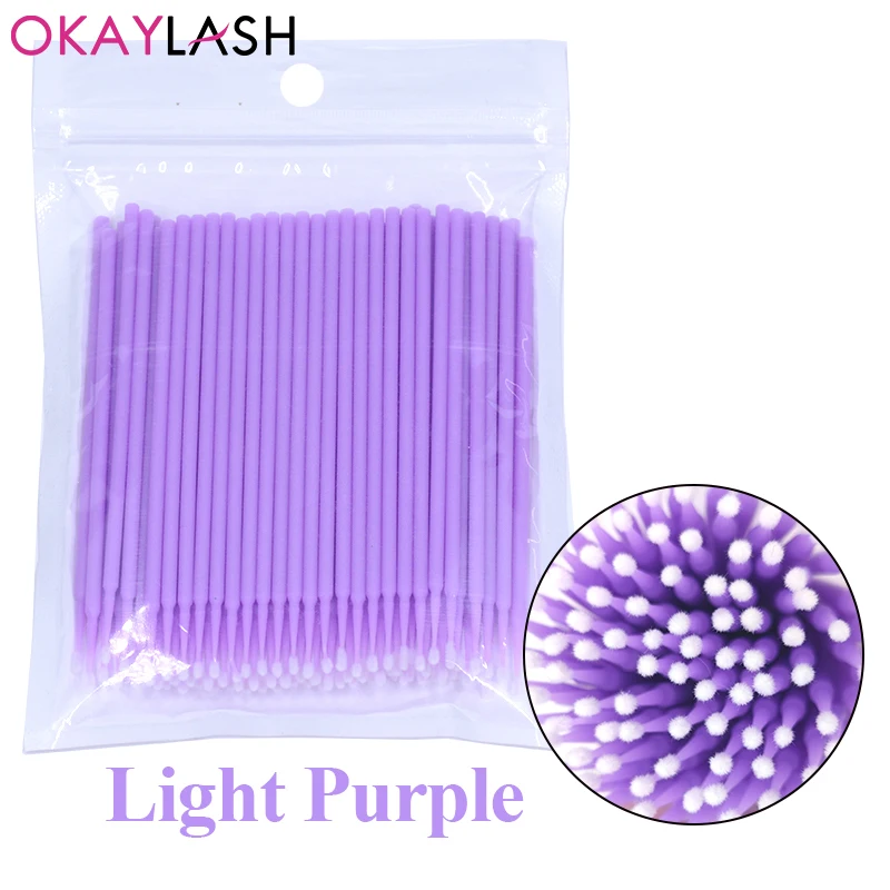 Disposable 100pcs/Bag Eyelash Extension Micro Cotton Swabs Graft Lashes Glue Cleaning Swab Makeup Mini Clean Applicator Sticks