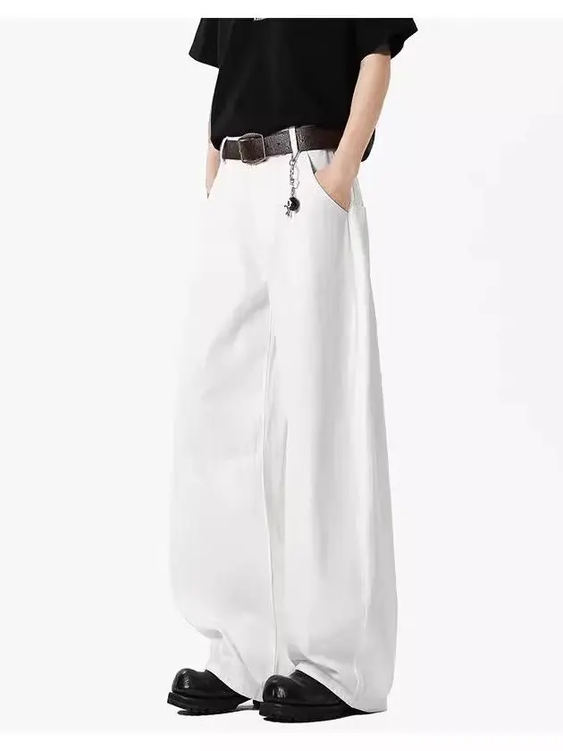 

Американские ретро свободные широкие джинсы прямого кроя, мужские длинные брюки с низкой талией, молодежная повседневная одежда, летняя джинсовая одежда