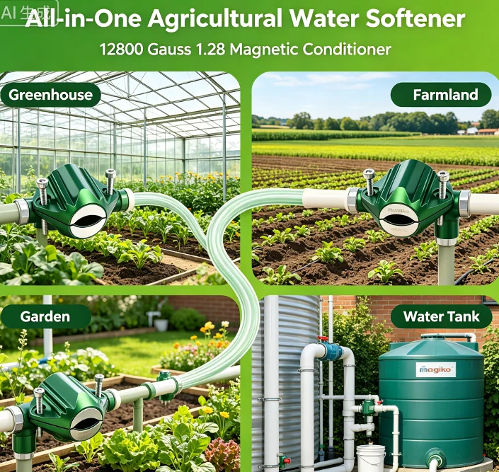 Magiko Magnetic Water Softener 12800G Physical Anti‑Scale Conditioner Hard Water Treatment For Agricultural & Residential Pipe