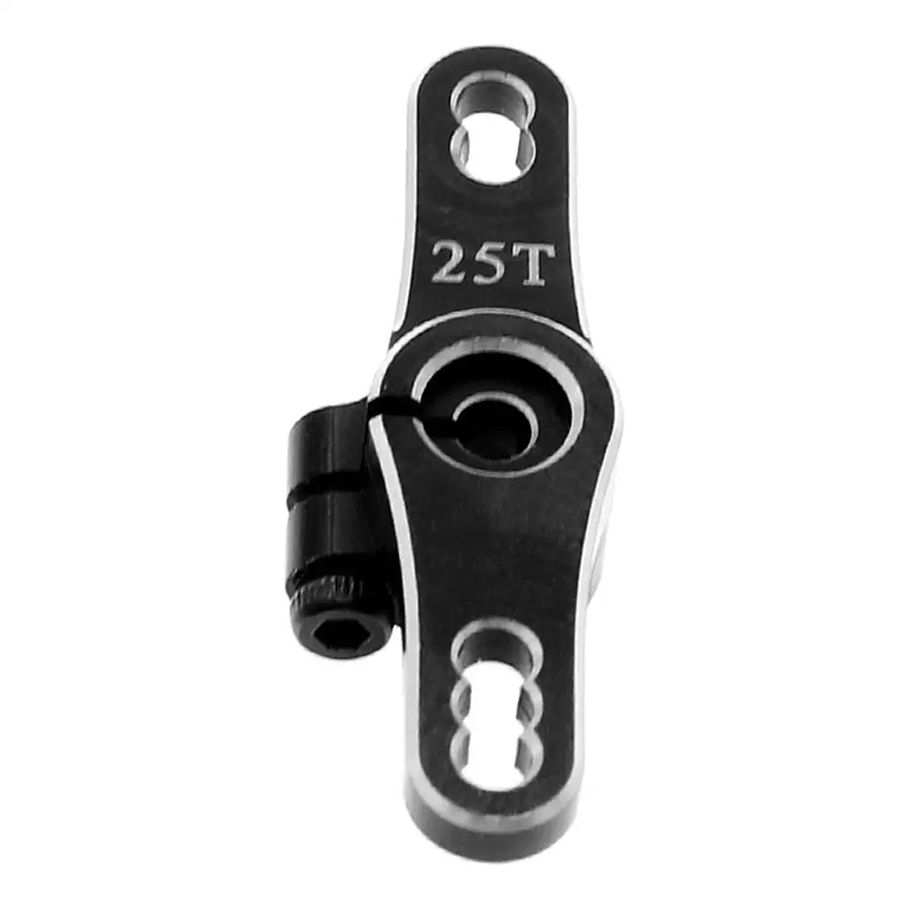 6x 25T 조향 액세서리 RC 자동차용 교체용 서보 서버 로커 블랙