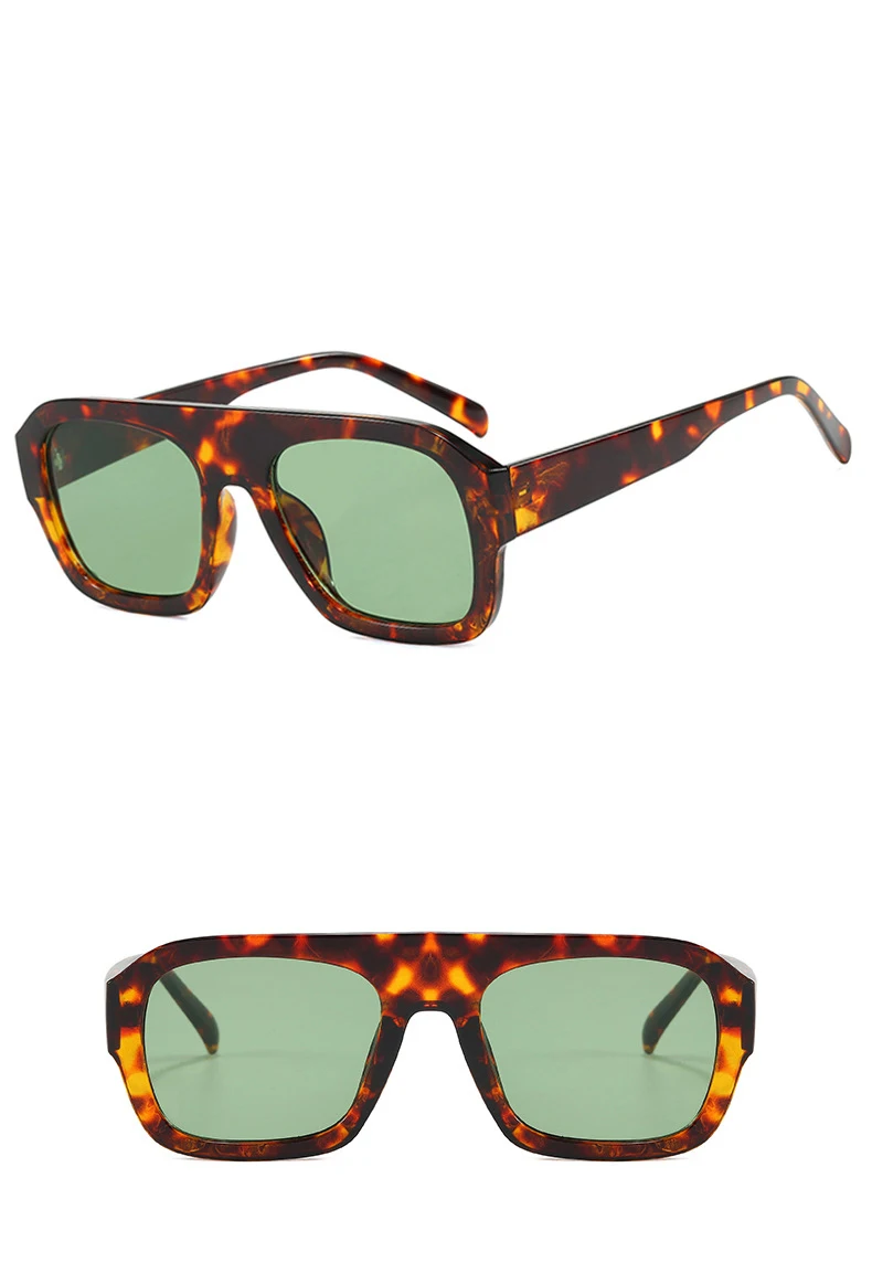 Vintage Quadratische Sonnenbrille für Frauen Luxus Marke Großen Dicken Rahmen Leopard Weibliche Sonnenbrille Männer Mode Designer Brillen – Detail 5