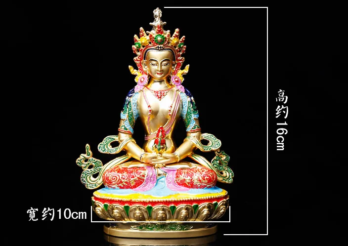 Special offer HOME patron saint efficacious Protection # Buddhism Buddha gilding Amitabha Amitayus Buddha  brass statue