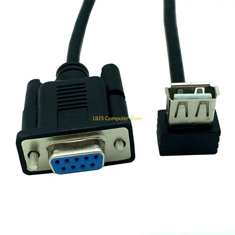A52B Reliable USB Female To RS232 DB9 Female Serial Cable Adapter For Effortless Serial Port Addition Easy Connectivities