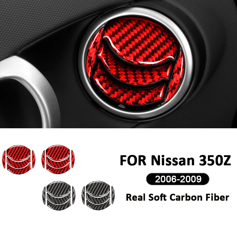 

Carbon Fiber Roadster Instrument Panel Left Right Air Outlet Frame Decoration Sticker For Nissan 350Z 2006-2009 Car Accessories