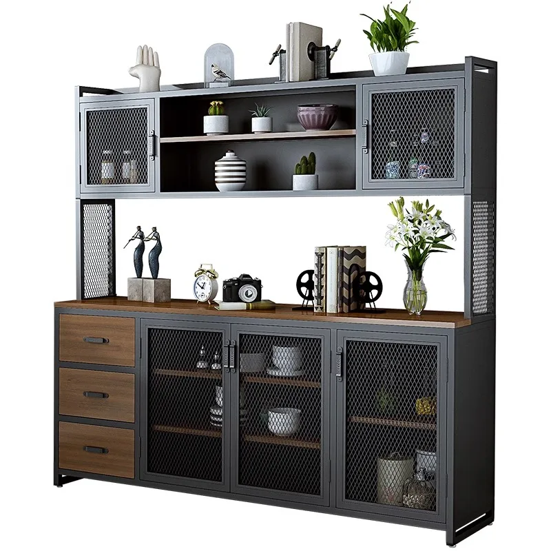 Solid wood dining side cabinet, storage cabinet, high cabinet, locker integrated against the wall, kitchen, dining room