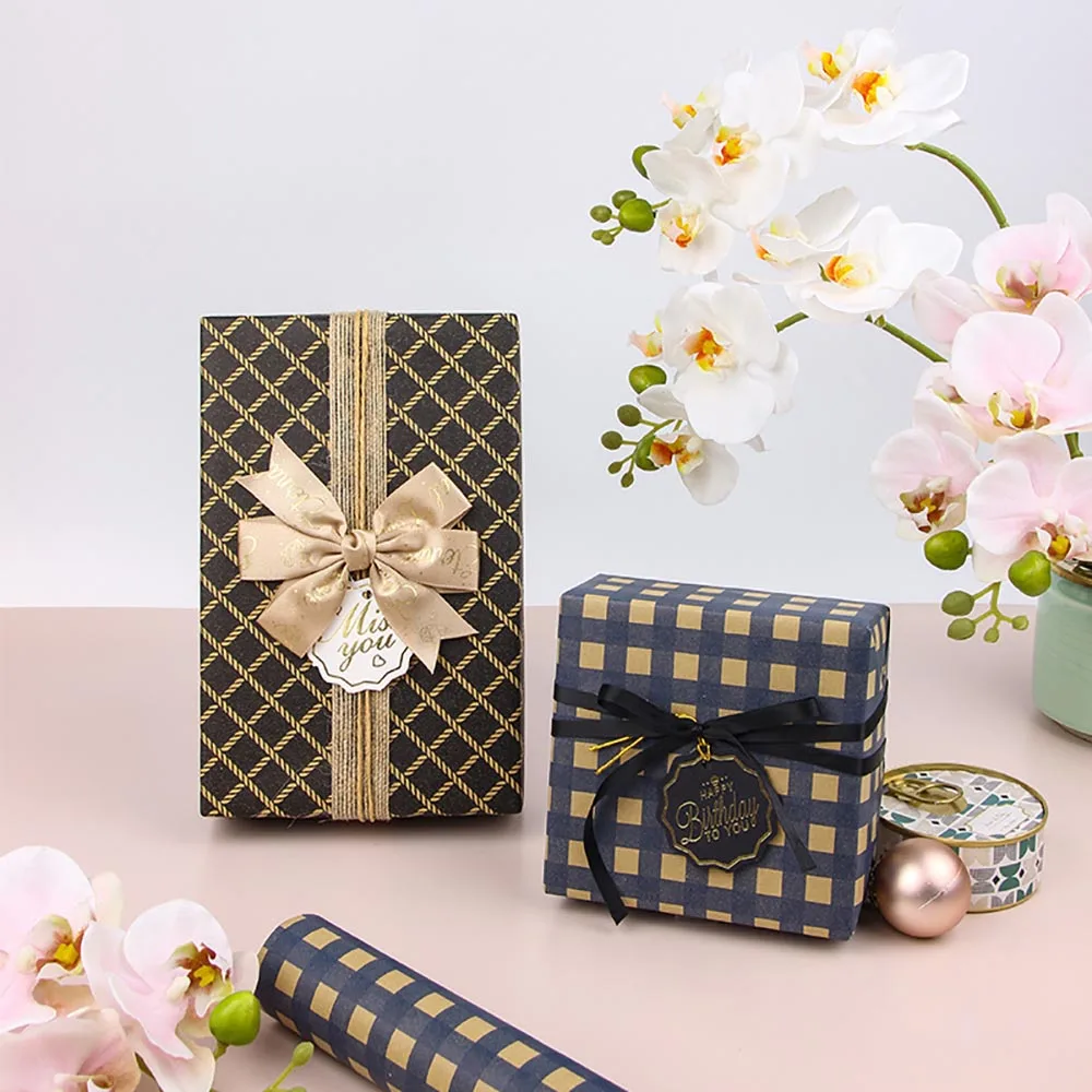 70x50 سنتيمتر الرجعية هدية ورق التغليف الأزرق شبكة موجة نجم البحر نمط باقة ورق التغليف الرجال هدية عيد ميلاد ورق التعبئة والتغليف