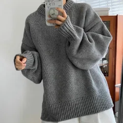 2024 Fall/Winter Classic Basic Wool Blend Loose Sweater