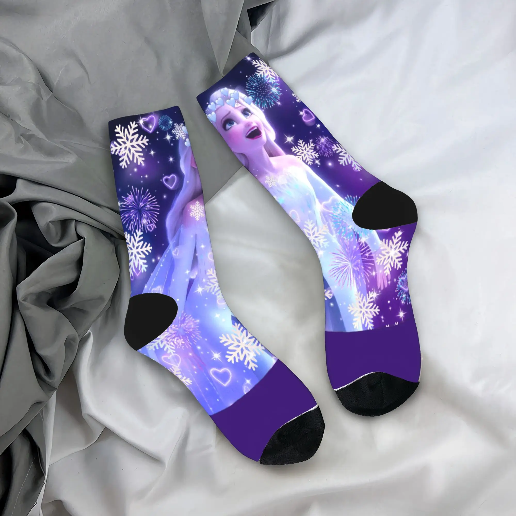 Мужские носки Frozens Elsa Ice Snow Queen, чулки, весенние корейские носки высокого качества, нескользящие носки для бега на заказ